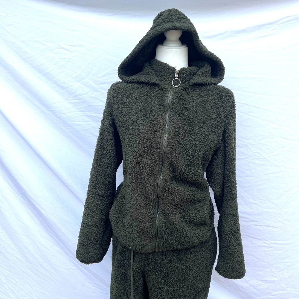 Green Faux Fur Two Piece